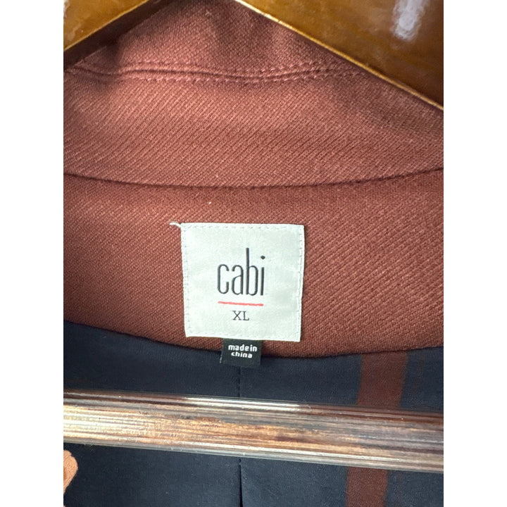 Women’s Cabi XL Dark Burgundy Peacoat w/ Brown Buttons