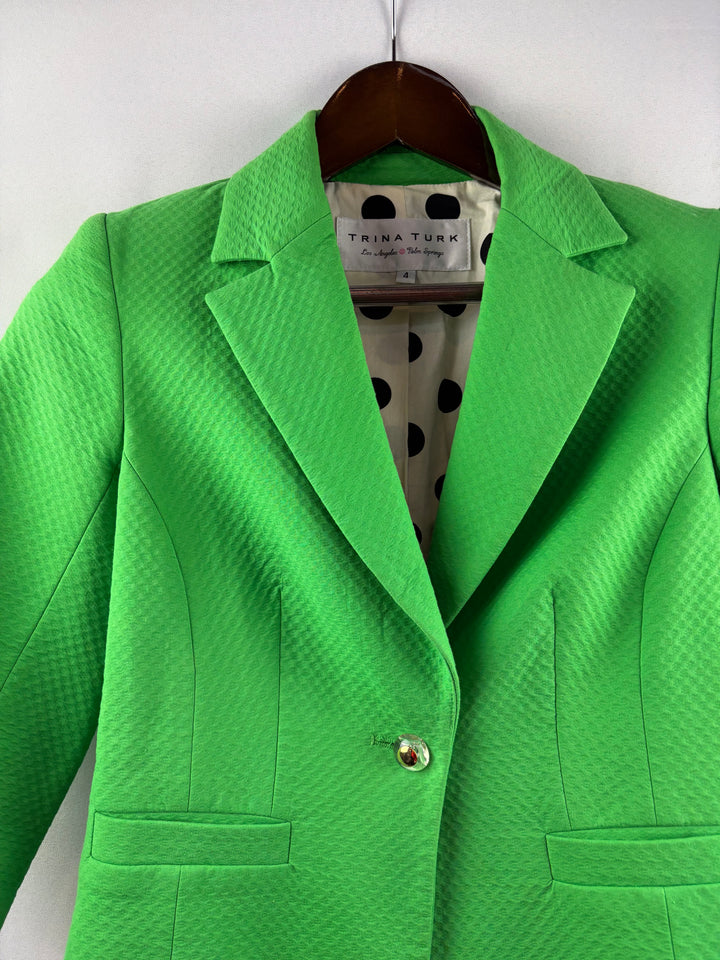 Women’s Trina Turk Size 4 Bright Green Blazer