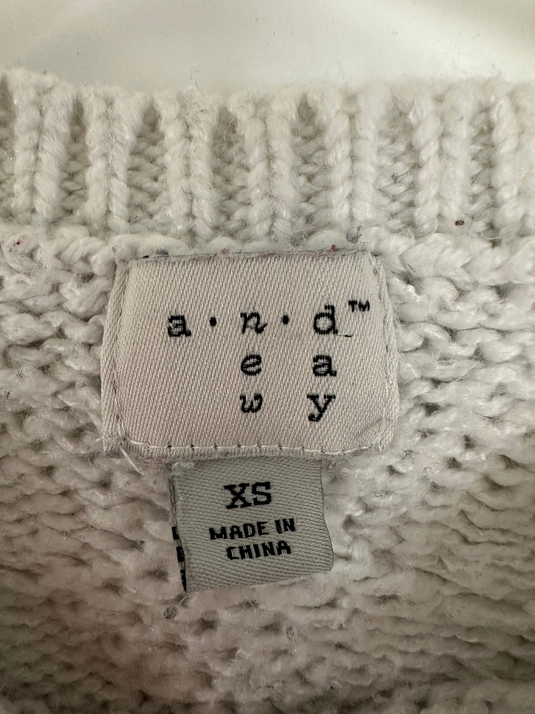 A New Day Womens Oversized White Gray Cable Knit Sweater Size XS