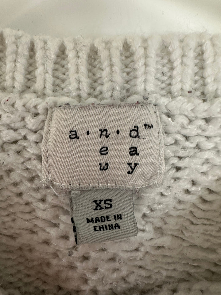 A New Day Womens Oversized White Gray Cable Knit Sweater Size XS