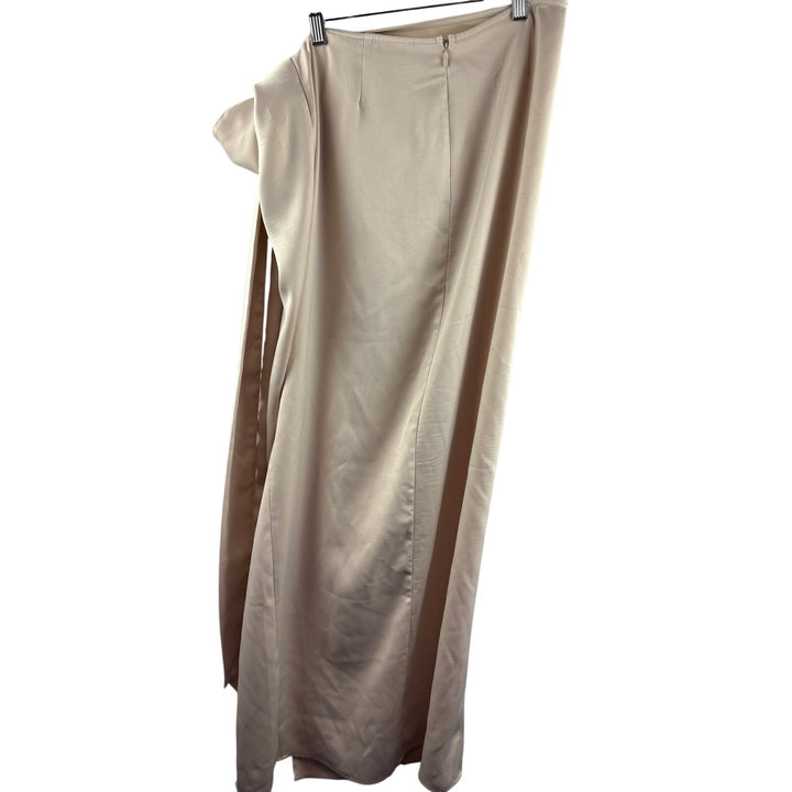 Women’s Meshki Large Champagne Satin Skirt w/ Sode knot