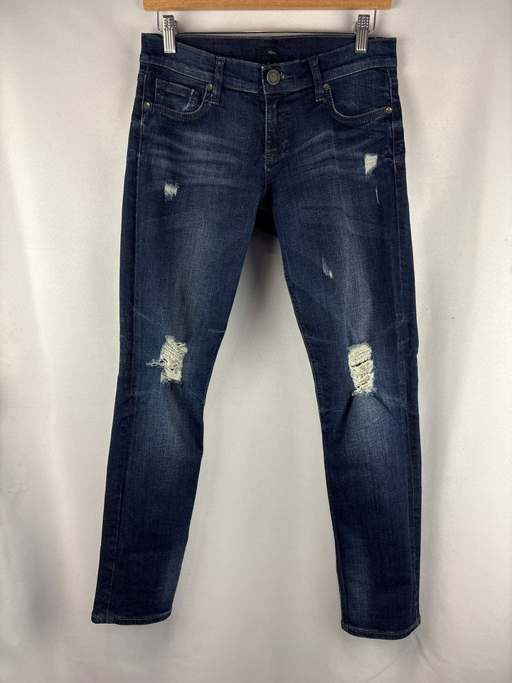 Women’s Edyson Size 26 Dark Wash Blue Distressed Jeans