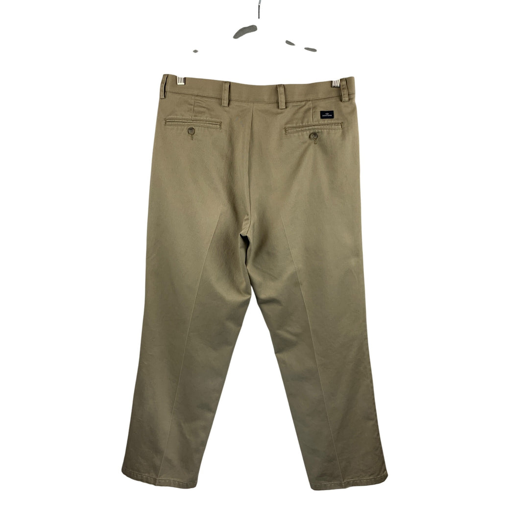 Dockers Mens Khaki Pleated Classic Fit Pants W36 L30 100% Cotton