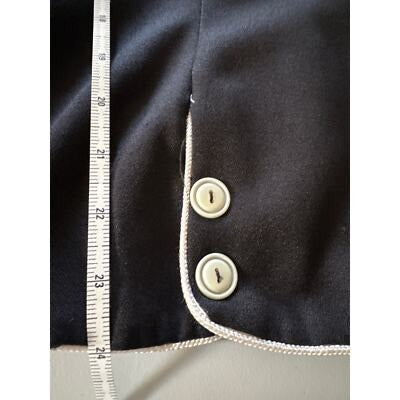 Black Habits Blazer With White Piping & Buttons