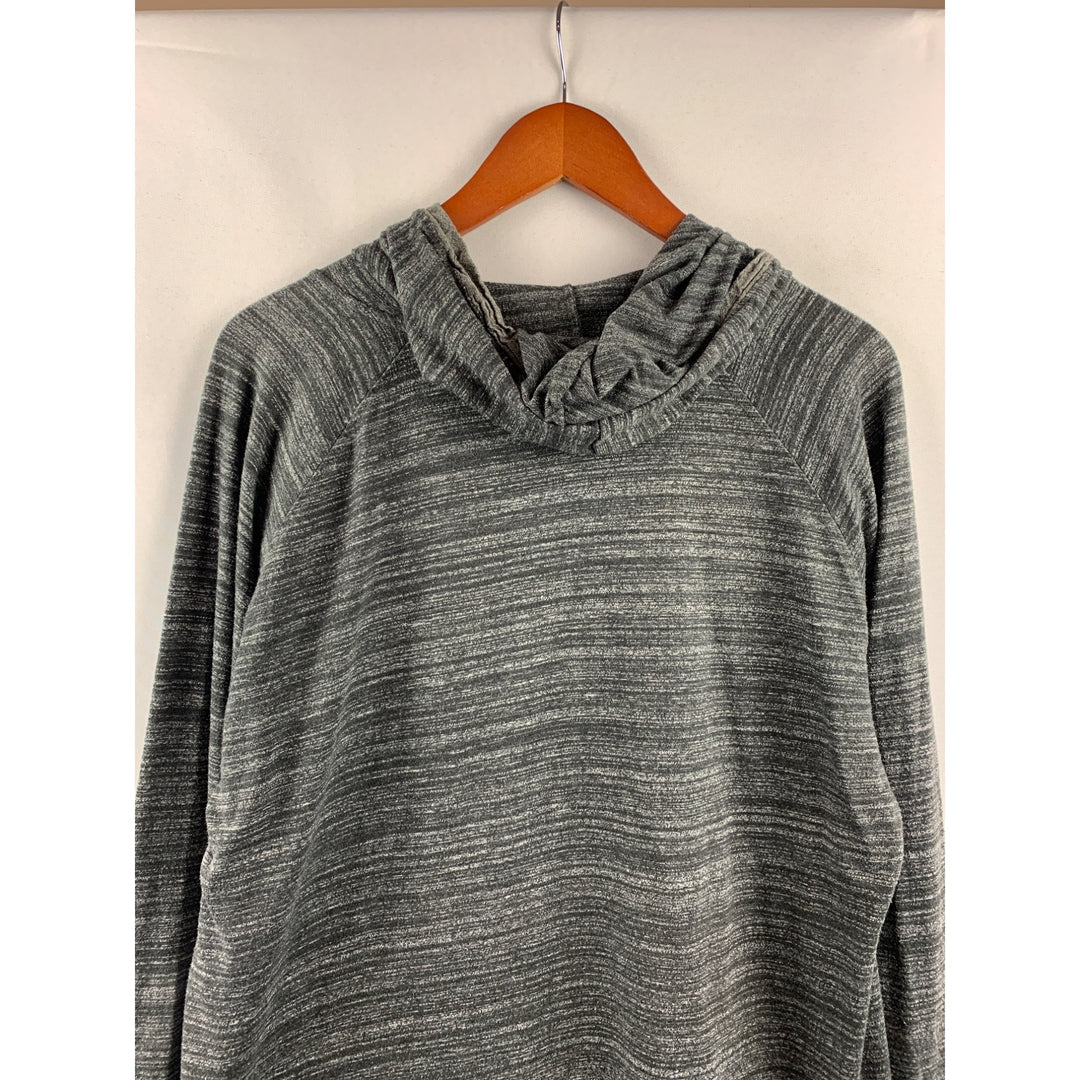 Men’s Burnside Gray Long Sleeve Hoodie with Buttons Size Large