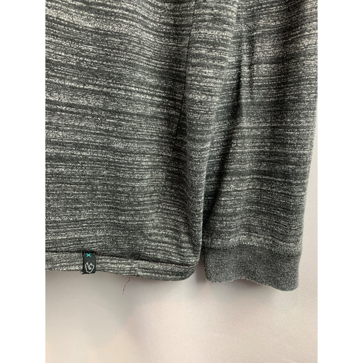 Men’s Burnside Gray Long Sleeve Hoodie with Buttons Size Large