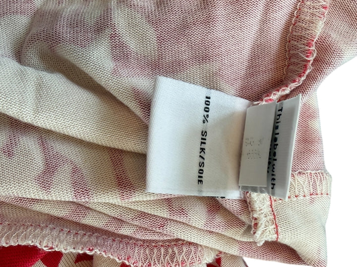 Diane Von Furstenberg Selene 100% Silk Floral Red-Cream Printed Dress Size 10