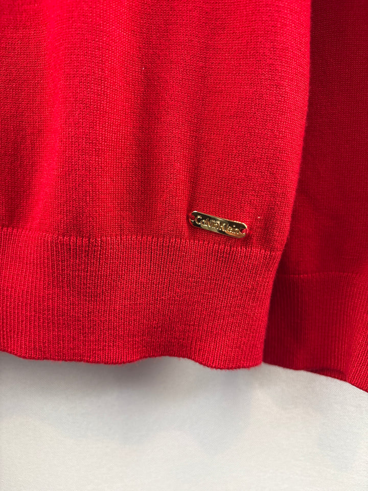 Women’s Calvin Klein Small Bright Red Cardigan
