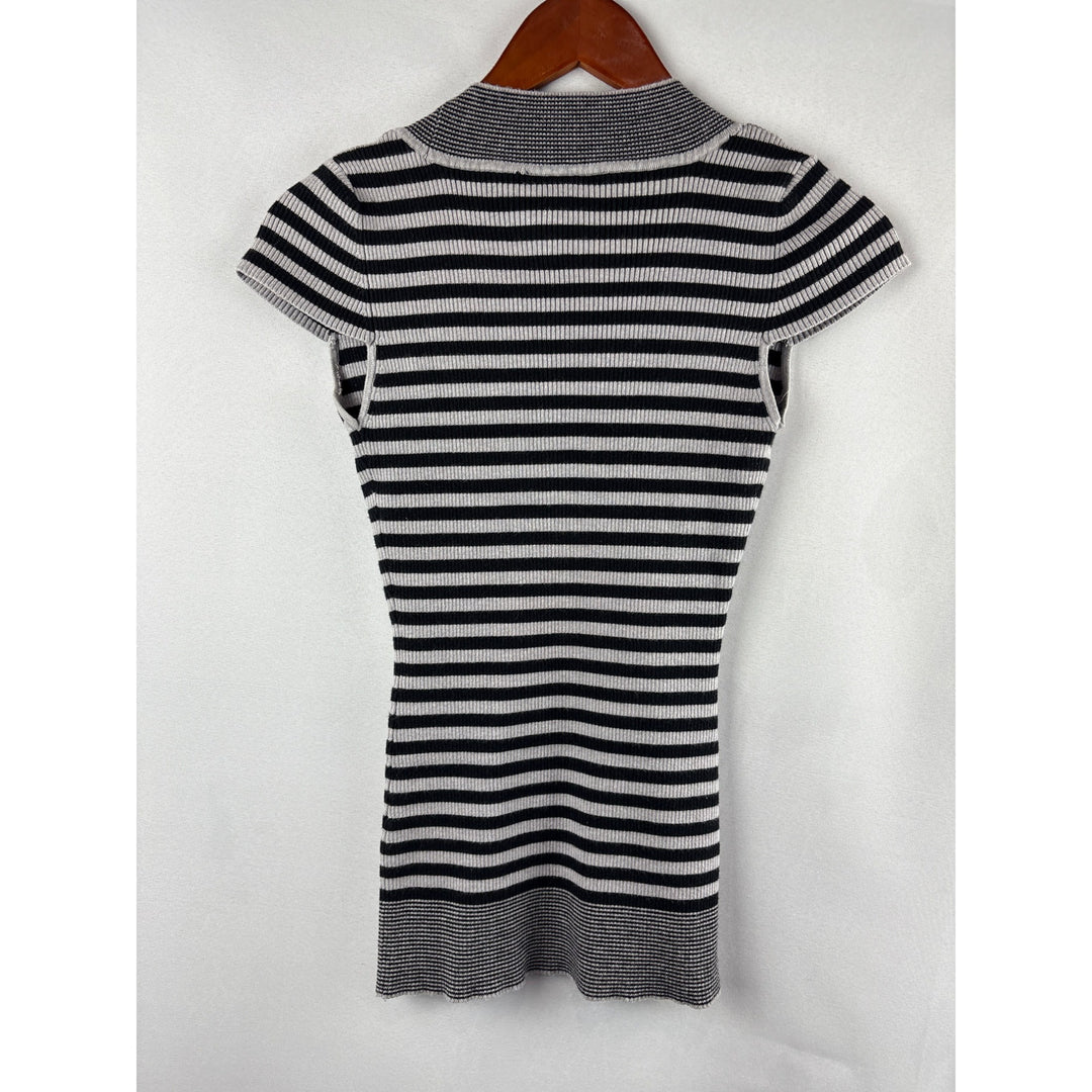 Rue21 Womens Striped Ribbed V-Neck Top Size M