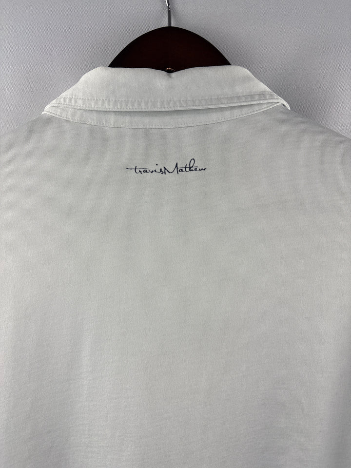 Men’s Travis Mathew XL White Patterned Golf Polo