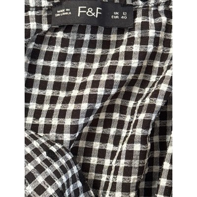 F&F Womens Black & White Checkered Dress With Belt