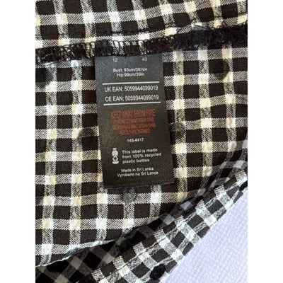 F&F Womens Black & White Checkered Dress With Belt