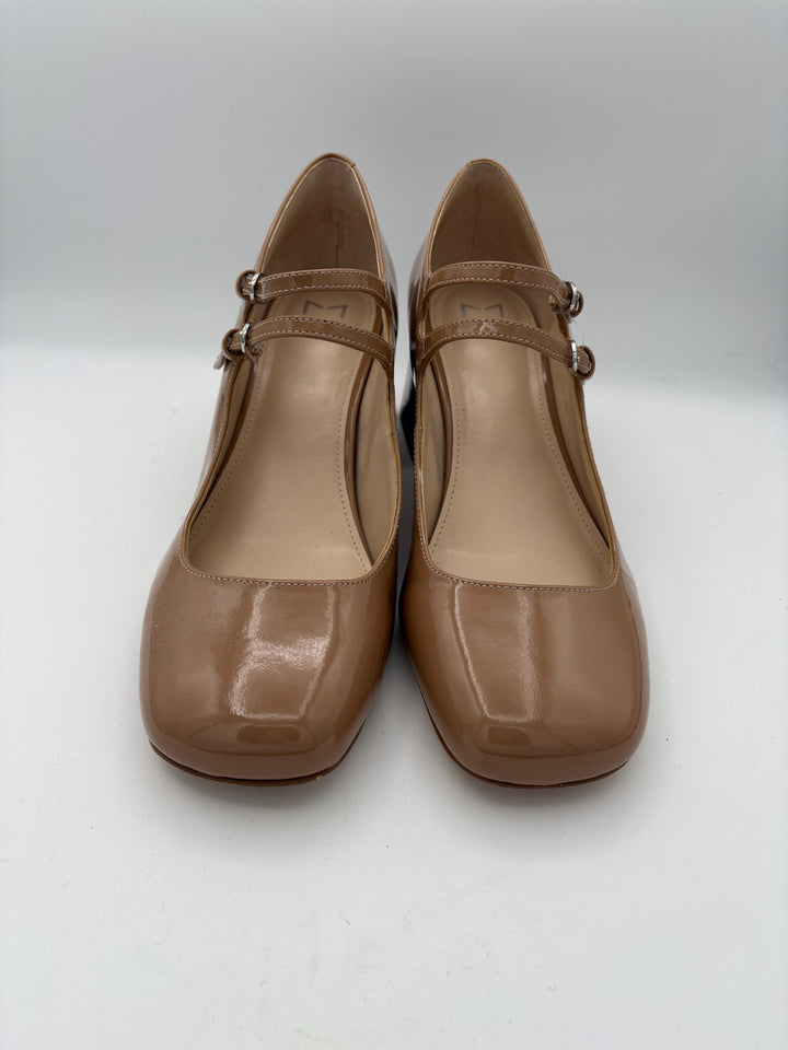 Women’s Marc Fisher Size 8.5 Nude Patent Leather Block Heels