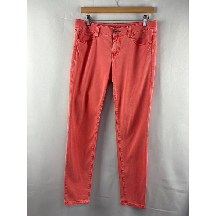 Cabi Womens Size 6 Coral Pink Stretch Jeans Slim Fit Denim Pants