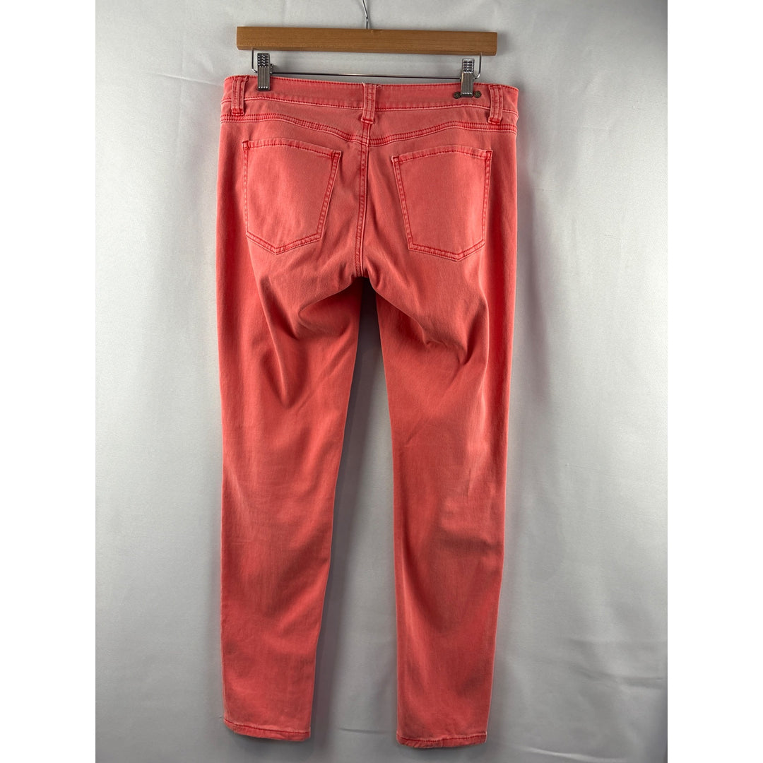 Cabi Womens Size 6 Coral Pink Stretch Jeans Slim Fit Denim Pants