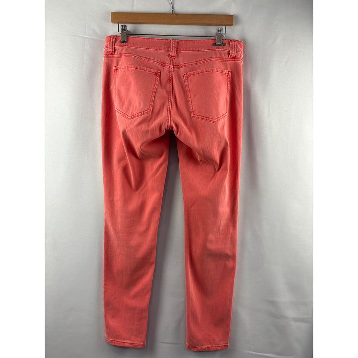 Cabi Womens Size 6 Coral Pink Stretch Jeans Slim Fit Denim Pants
