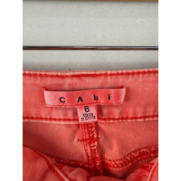 Cabi Womens Size 6 Coral Pink Stretch Jeans Slim Fit Denim Pants