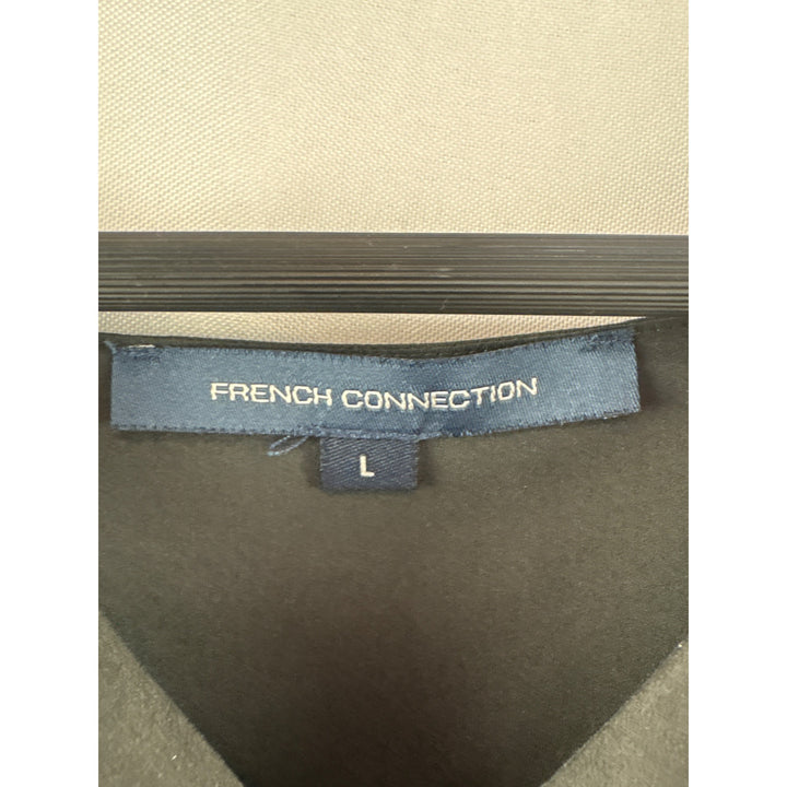 French Connection Womens V-Neck Sleeveless Blouse Black L