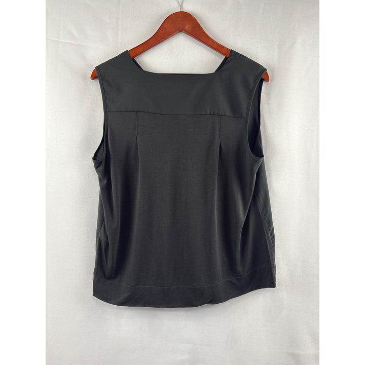 French Connection Womens V-Neck Sleeveless Blouse Black L