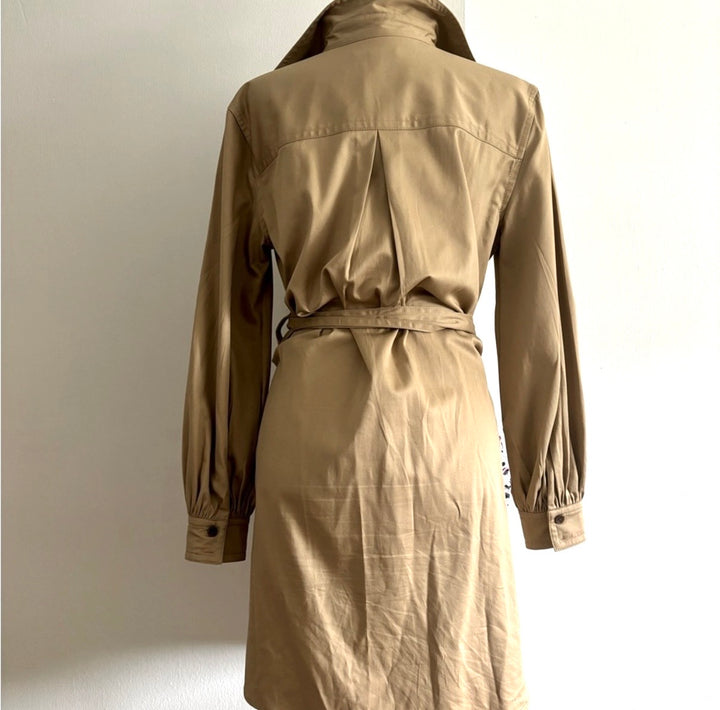 Banana Republic Camel Belted Cotton Blend Shirt Dress SzXL NWT
