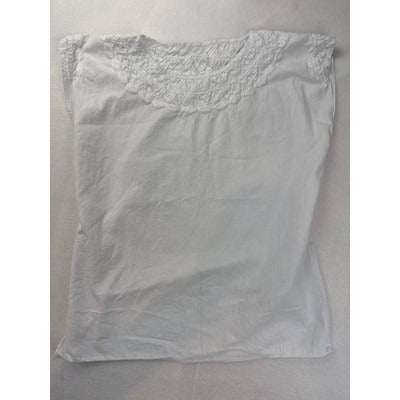 Women’s White Handmade Sleeveless Embroidered Tunic Sz L