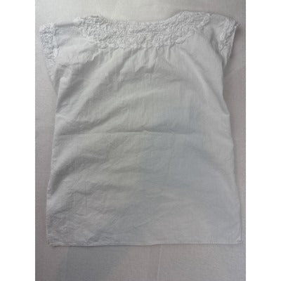 Women’s White Handmade Sleeveless Embroidered Tunic Sz L