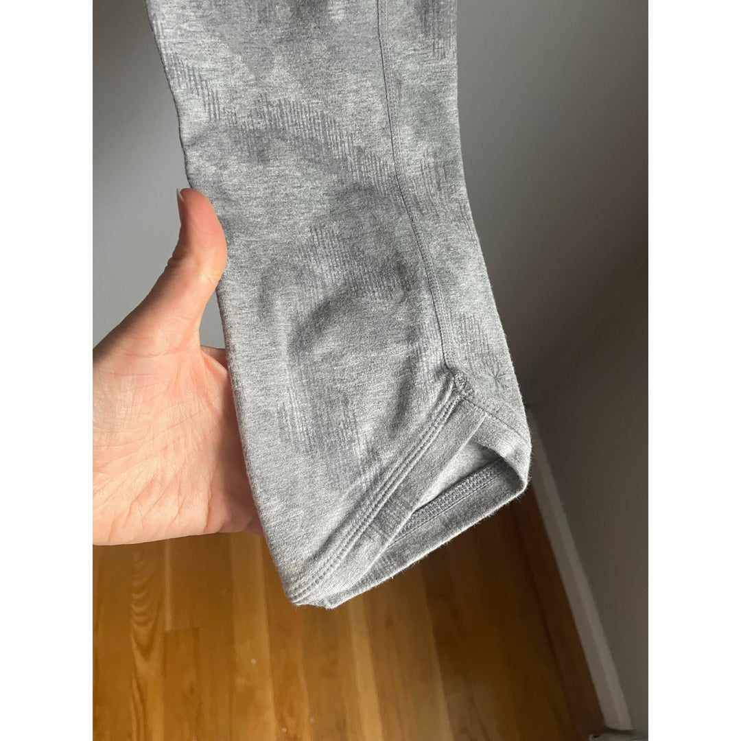 Athleta High Rise Chaturanga Capri Heathered Grey size Small tall Yoga Workout Training Gym Barre Pilates