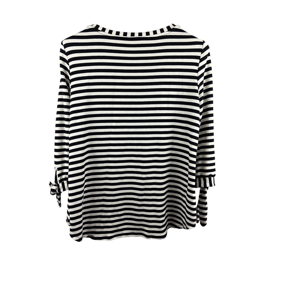 Women’s Ruby Rd. Medium Black & White Striped Blouse