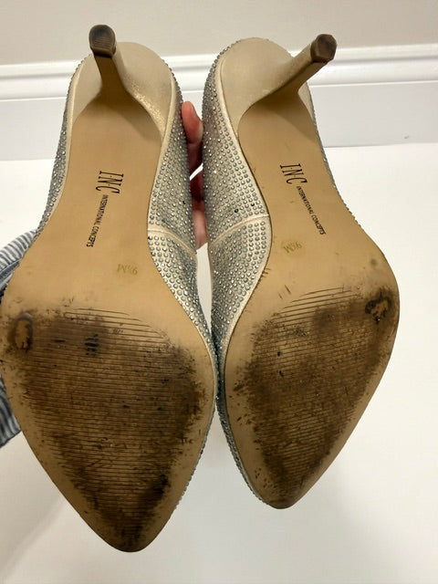 INC Metallic Gold Studded Pumps Heels Sz9.5