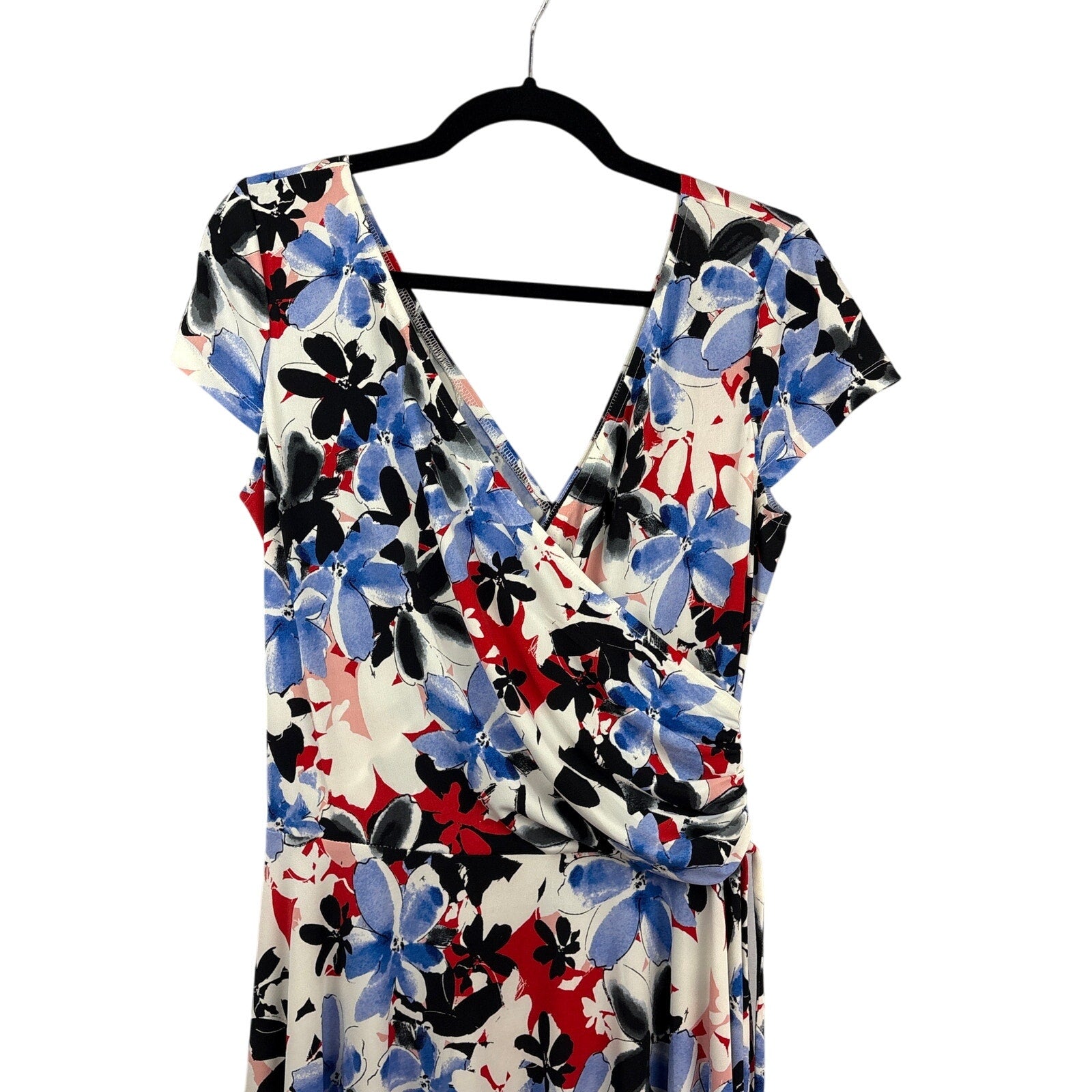 Maggy London Women’s Multicolor Floral Midi Dress Size 14 – Fit & Flare Dress