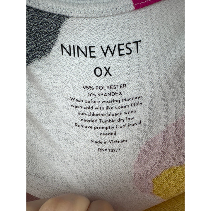 Women’s Nine West 0X Pink Multicolored Abstract Patterned Dress