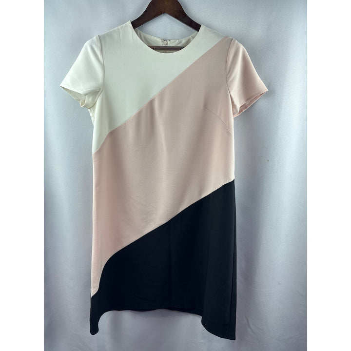 Women’s London Times Size 12 White, Pink, & Black Short Sleeve Pencil Dress