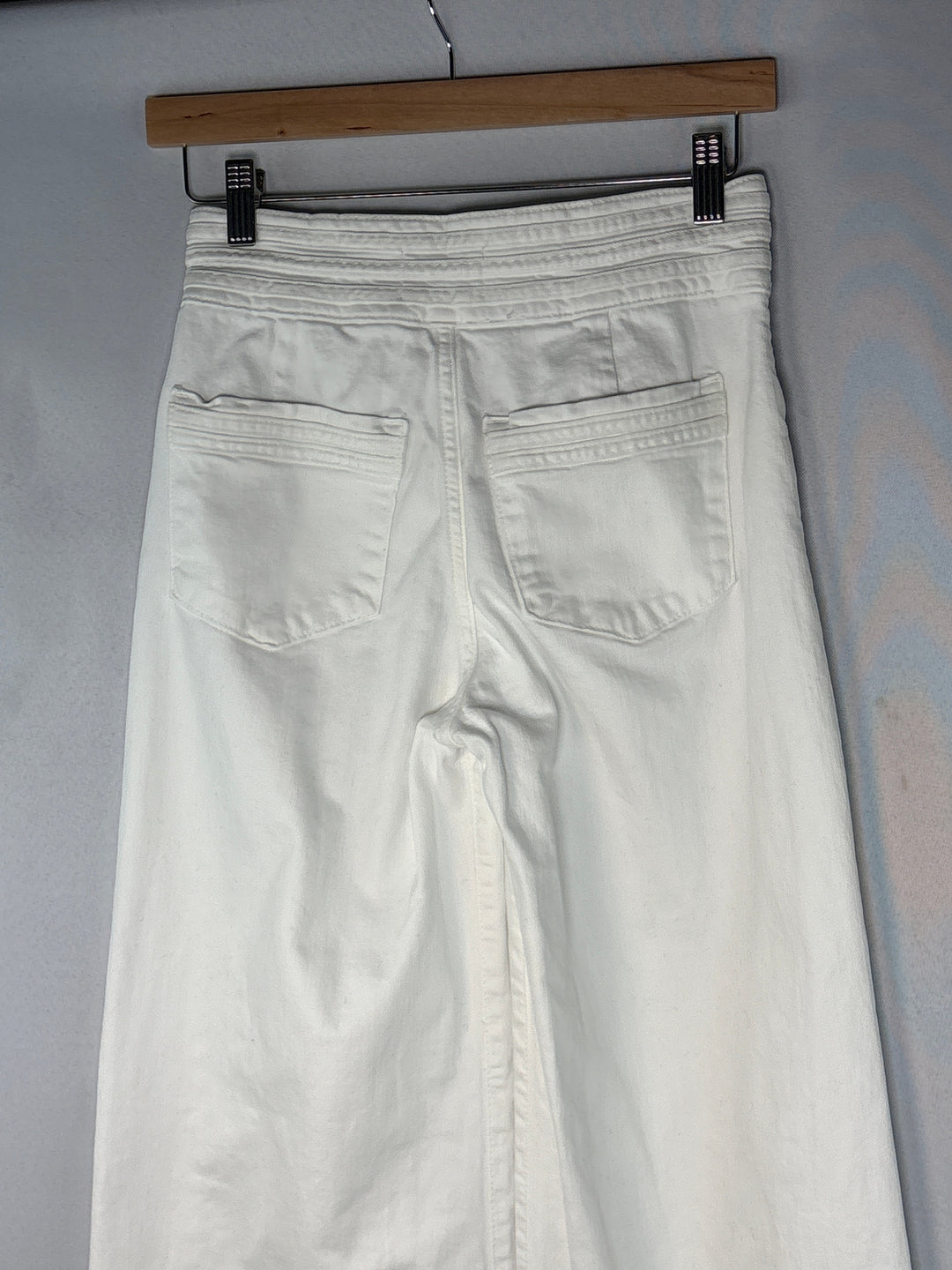 Womens Frame White Wide Leg High Waisted Cotton Jeans Size 25