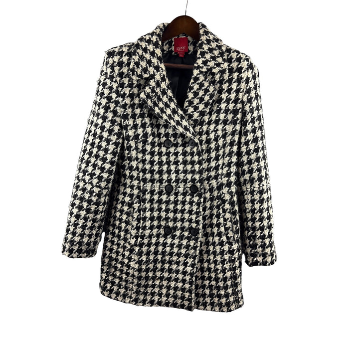 Women’s Esprit Medium Black & White Check Patterned Peacoat