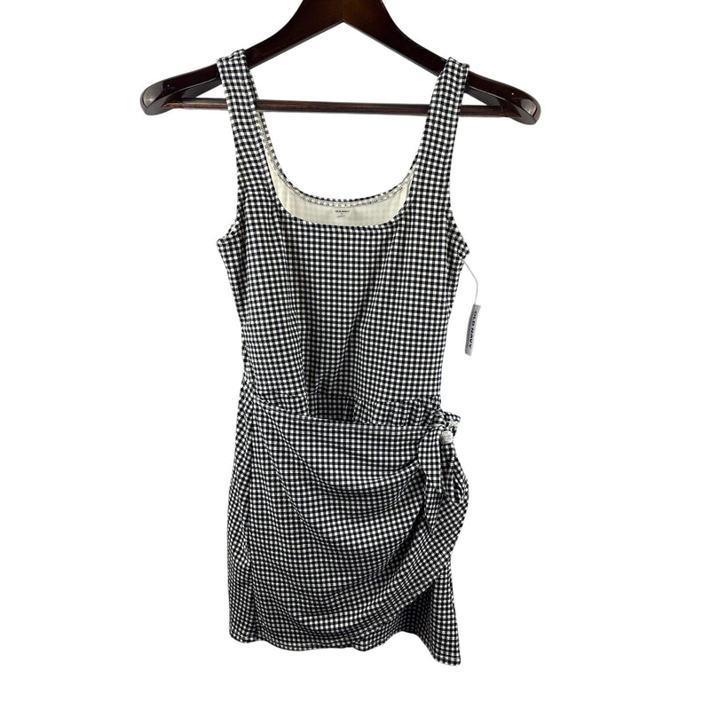 Women’s Old Navy Medium Black & White Gingham Side-Tie Dress Swimsuit