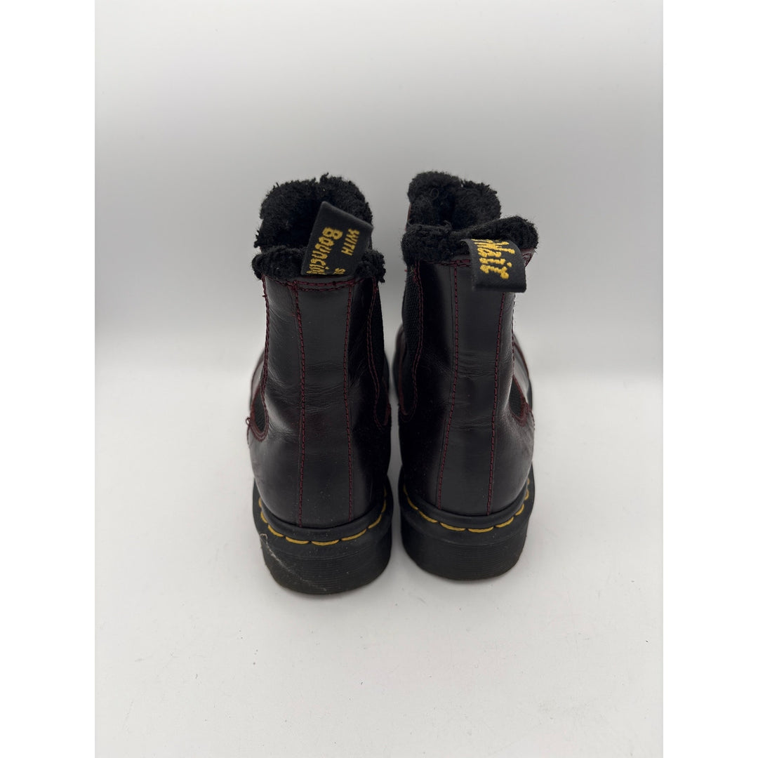 Women’s Dr. Martens Size 7.5 Dark Cherry Chelsea Boots w/ Fur Lining