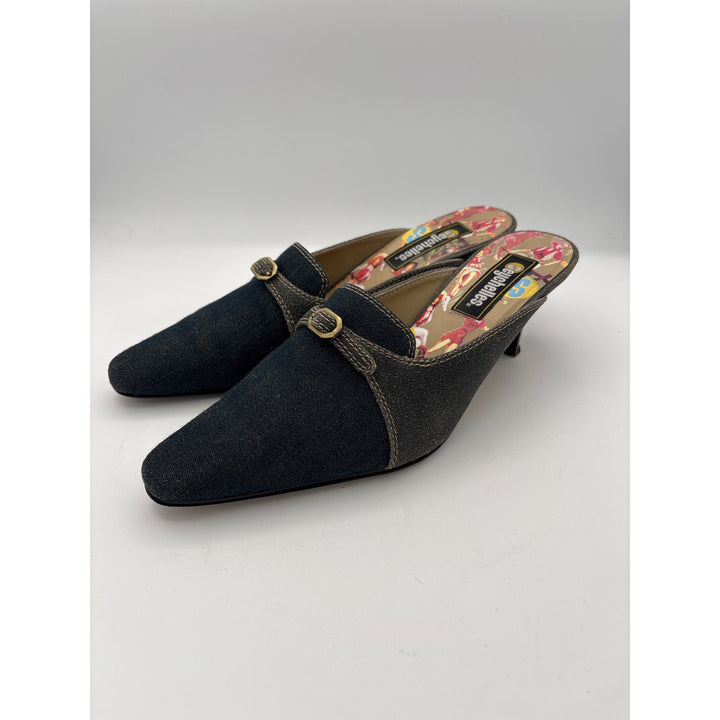 Women’s Seychelles Size 8 Denim Kitten Heels w/ Buckle Detail