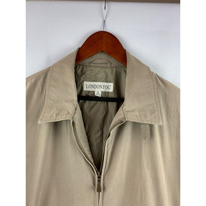London Fog Beige Mens Jacket XL Reg Zip-Up Lightweight