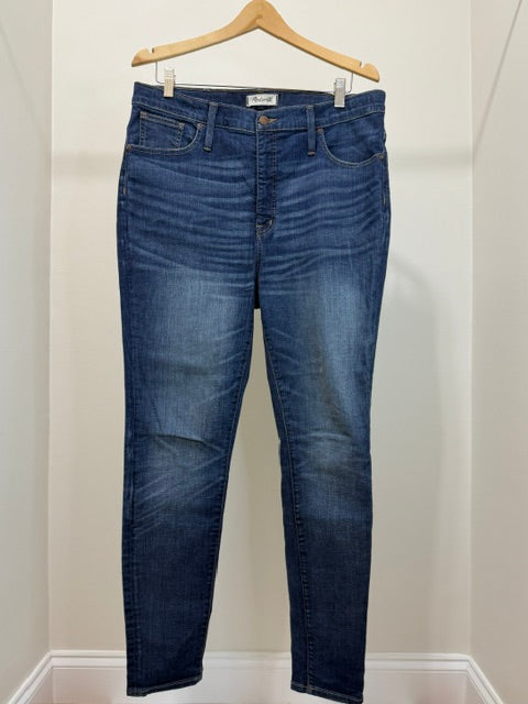 Madewell 10" High Rise Skinny Jeans Medium Wash Sz33