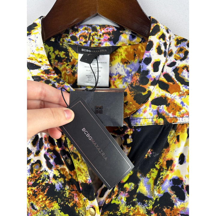 Women’s BCBG Maxazria Large Multicolor Animal Print Blouse