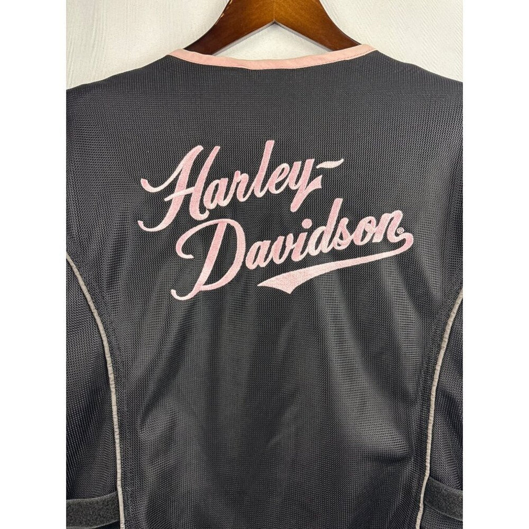 Women’s Harley Davidson Size 1 Black Biker Jacket with Pink Lining