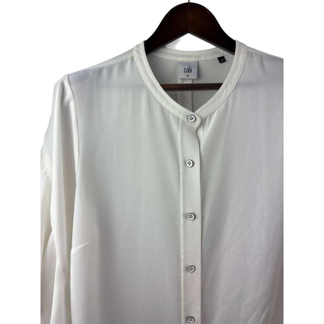 Women’s Cabi XL White Button Up 3/4 Length Sleeve Blouse.