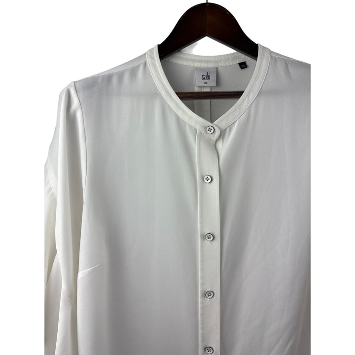 Women’s Cabi XL White Button Up 3/4 Length Sleeve Blouse.