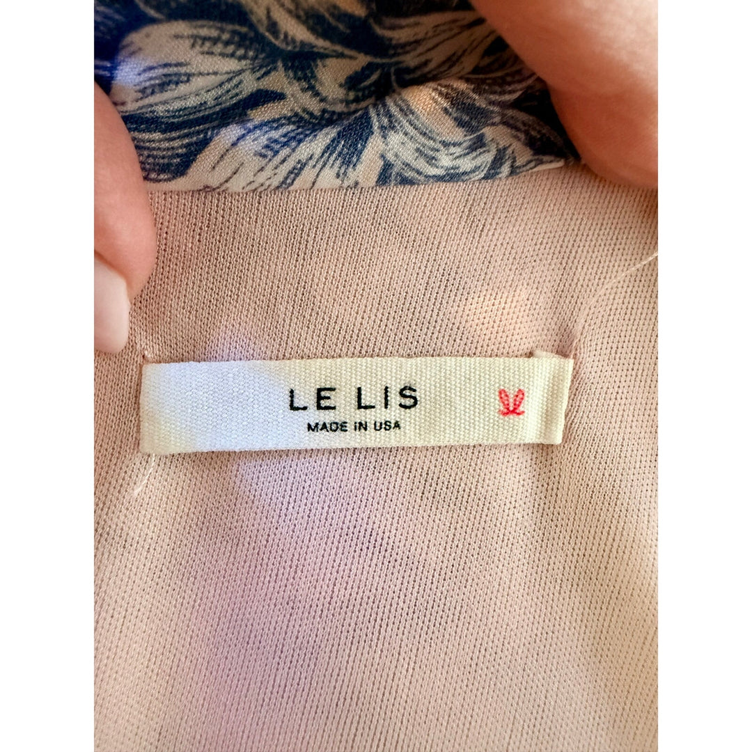 Le Lis Soft Pink with Blue and White Floral Pattern Summer Dress
