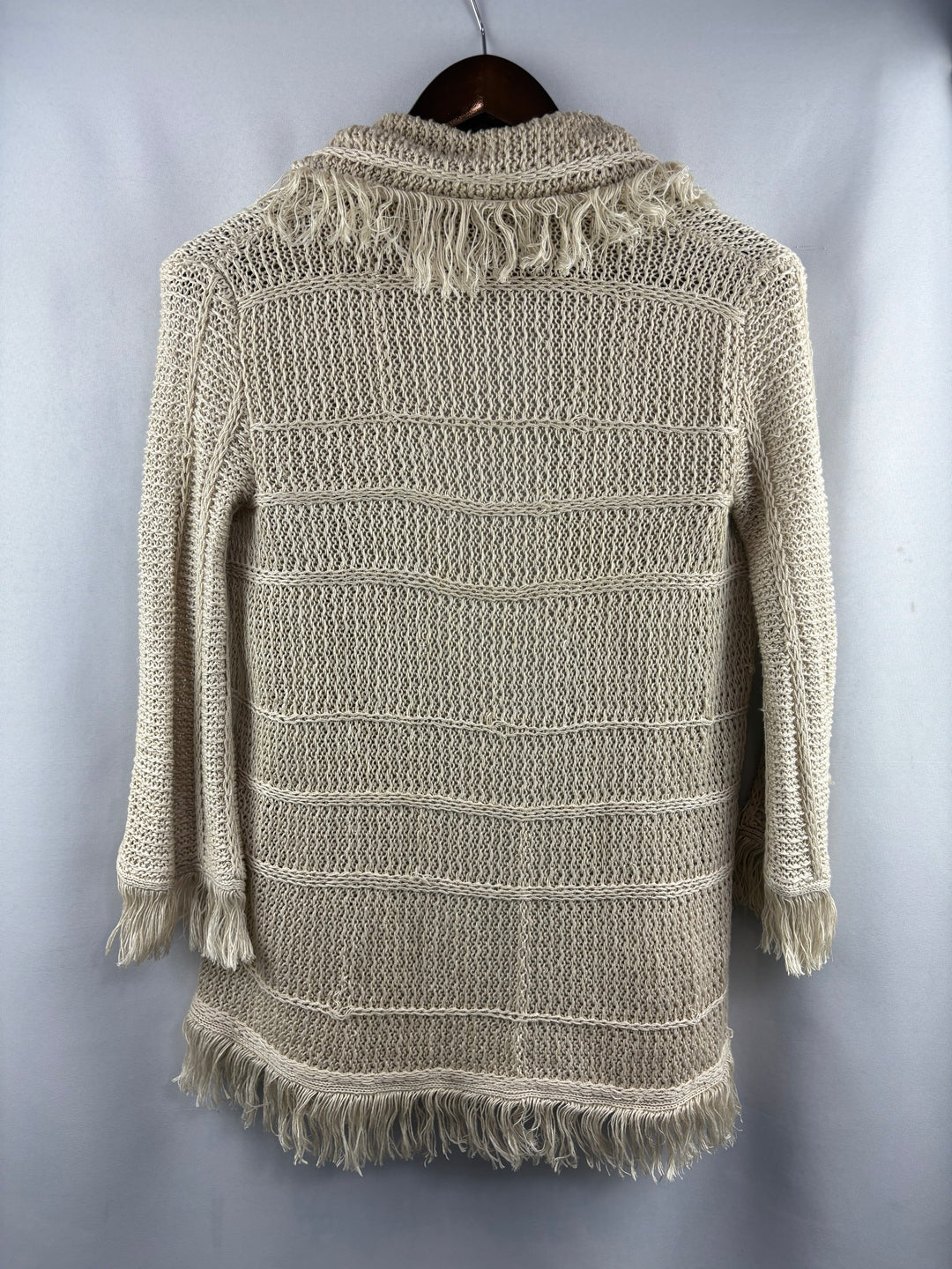 Women’s Vintage Ralph Lauren XS Tan Fringe Cardigan