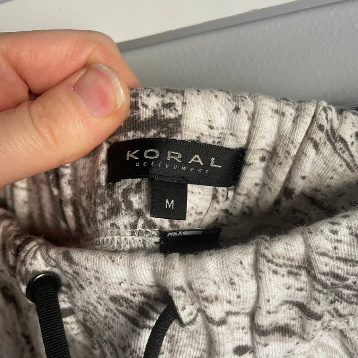 Koral Activewear White Grey Marble Jogger Sweatpants size Medium Low Rise Sweats