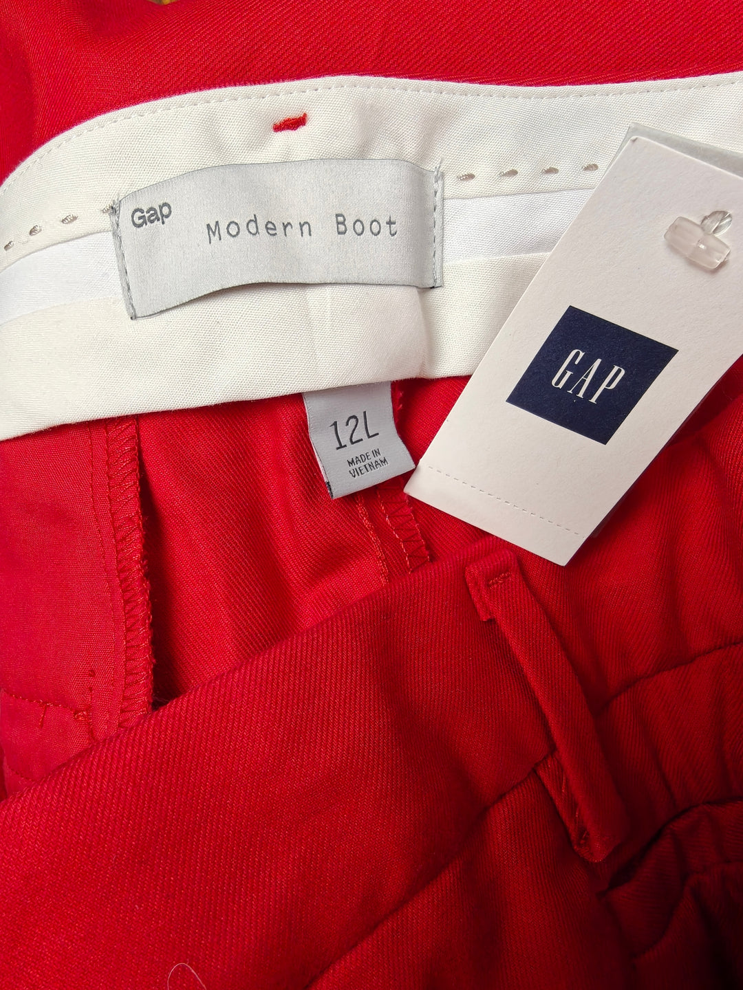 Gap Womens Red Modern Bootcut Pants Size 12 Long New Cotton Trousers