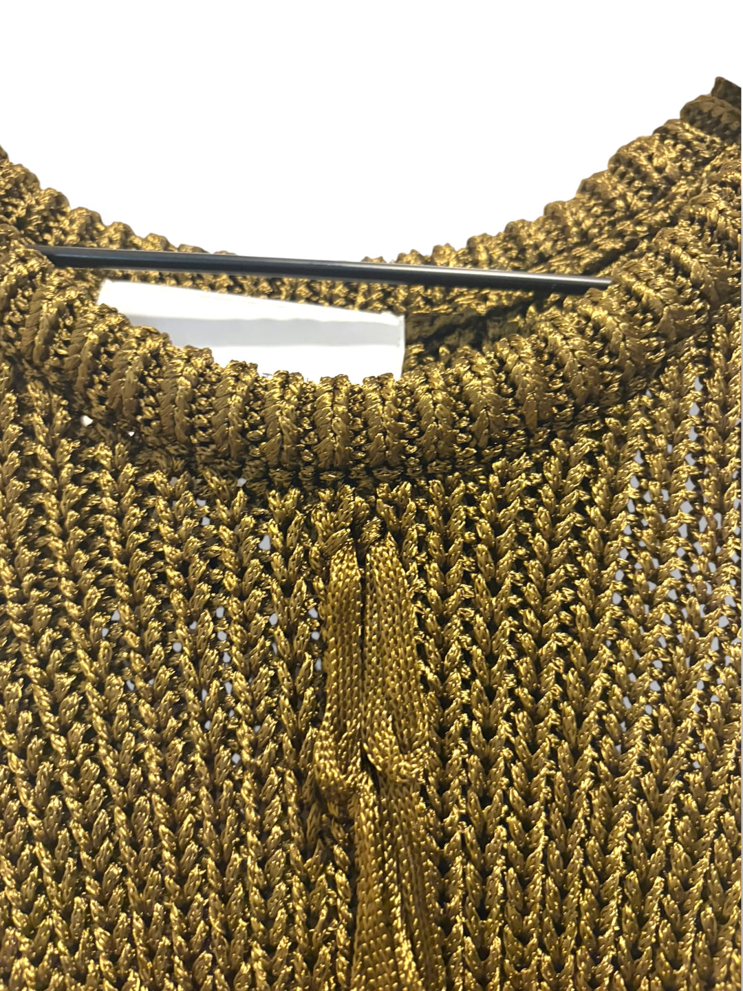 H&amp;M Edition Olive Green Metallic Chunky Knit Loop Tank Top Size Medium NWT