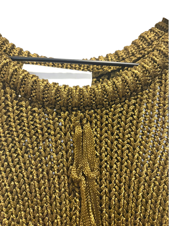 H&amp;M Edition Olive Green Metallic Chunky Knit Loop Tank Top Size Medium NWT