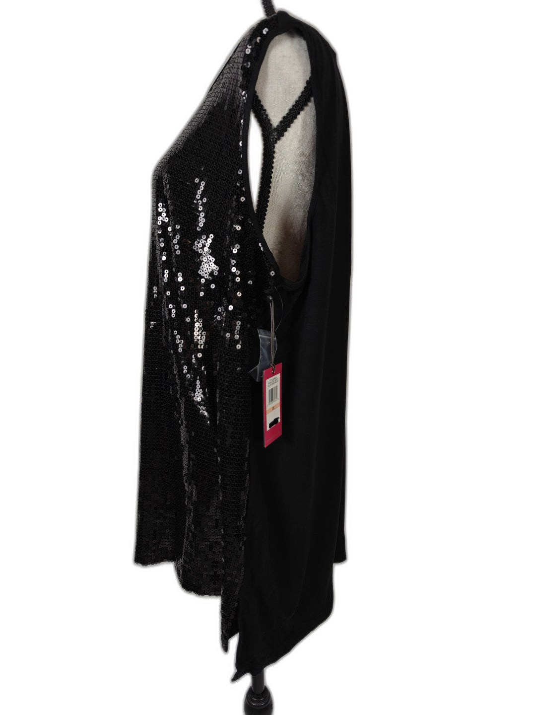 Womens Vince Camuto Sequin Tunic Black Size 2X Sleeveless Top NWT